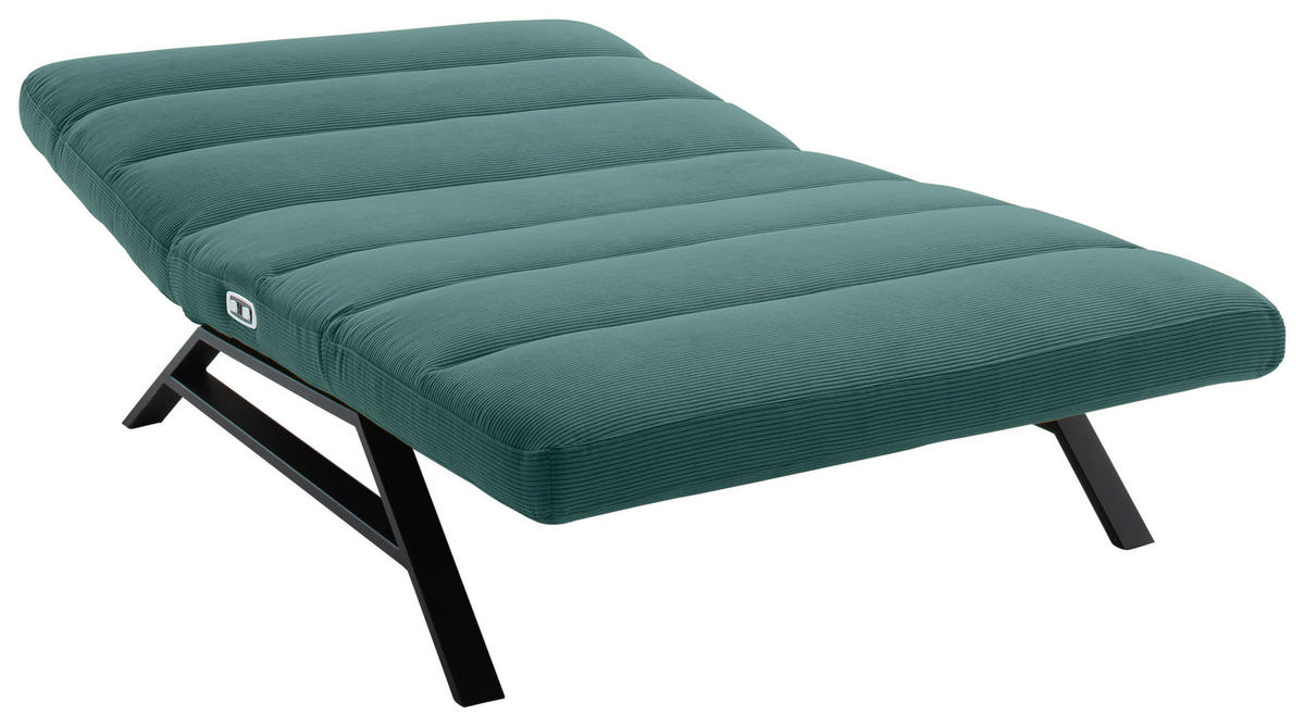 RELAXLIEGE Feincord Grün  - Schwarz/Grün, Design, Textil/Metall (120/54-113/158-198cm) - Pure Home Lifestyle