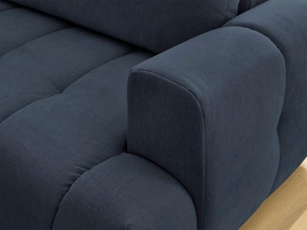 ECKSCHLAFSOFA FUJI Leinenoptik Dunkelblau  inkl.  - Schwarz/Dunkelblau, MODERN, Kunststoff/Textil (204/282cm)