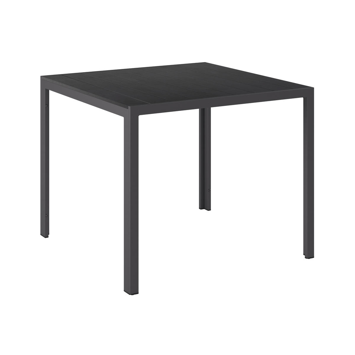 GARTENTISCH 90/74/90 cm Metall, Kunststoff Schwarz quadratisch  - Schwarz, MODERN, Kunststoff/Metall (90/74/90cm) - Ambia Garden