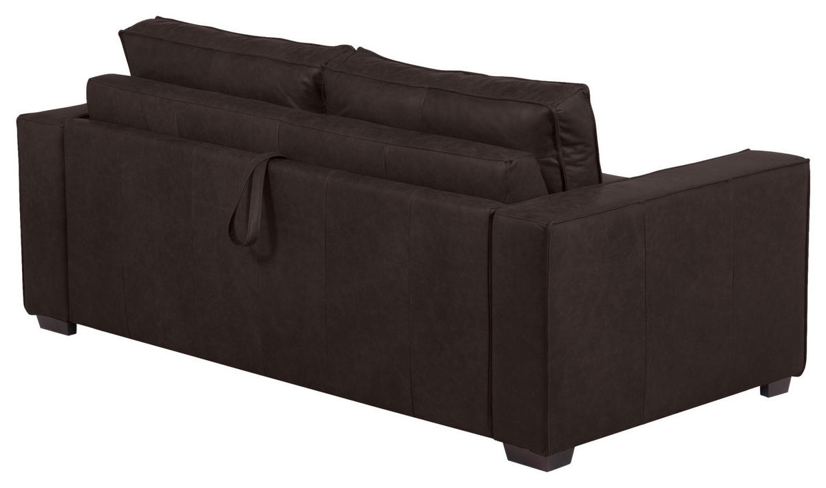 SCHLAFSOFA in Leder Dunkelbraun  - Dunkelbraun, Design, Leder/Holz (203/85/99cm) - MID.YOU