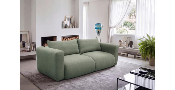 SCHLAFSOFA Flachgewebe Salbeigrün  inkl.  - Salbeigrün/Schwarz, MODERN, Kunststoff/Textil (248/94/109cm) - Carryhome