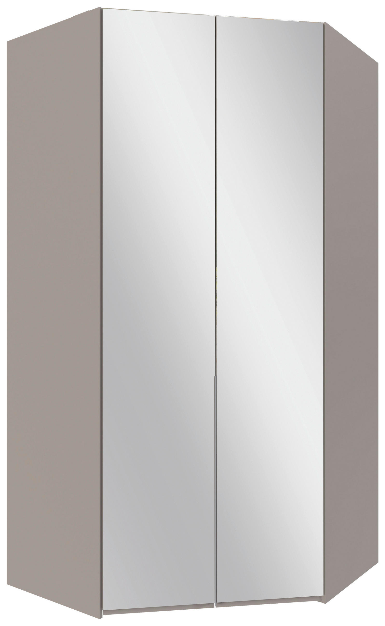 Șifonier Pe Colț - sahara/culoare aluminiu, Modern, sticlă/metal (120/236/120cm) - MID.YOU
