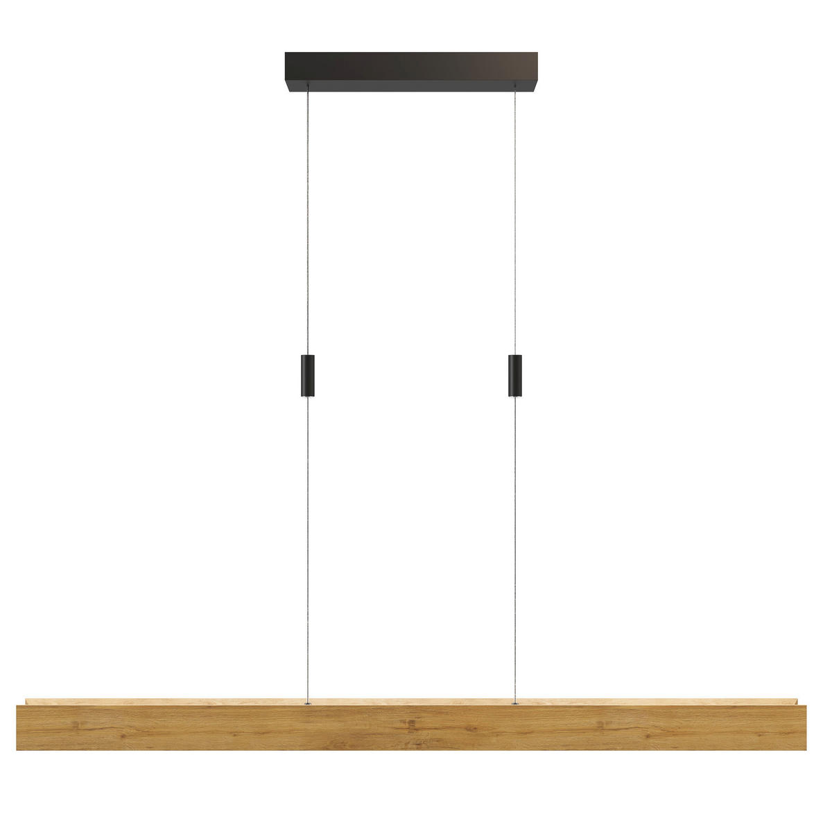 LED-HÄNGELEUCHTE Rhön 89/7/150 cm   - Eichefarben/Schwarz, Natur, Holz/Metall (89cm) - Waldwelt