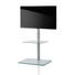TV-RACK Glas, Metall Klar, Silberfarben - Klar/Silberfarben, KONVENTIONELL, Glas/Metall (95/60/45cm)