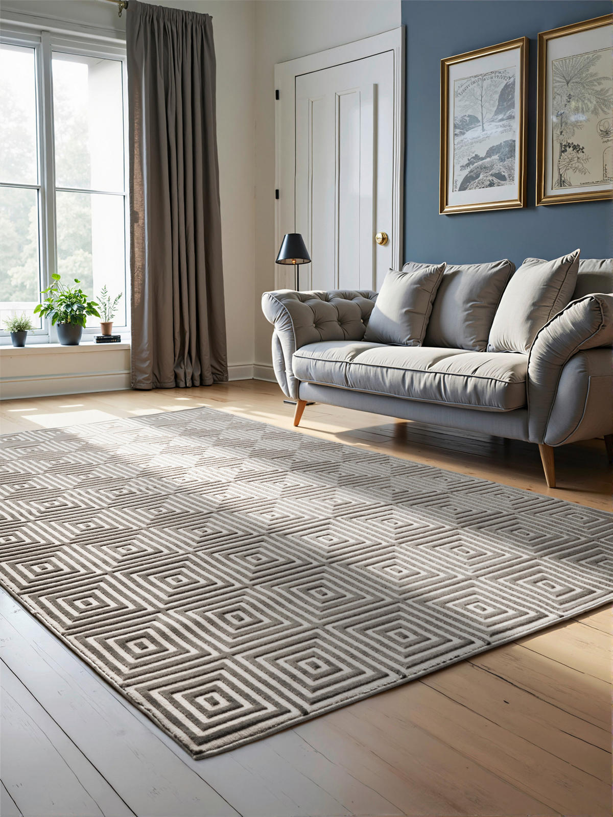 TEPPICH 120/170 cm Perles Grau, Weiß  - Weiß/Grau, Basics, Kunststoff (120/170cm) - Elle Decoration