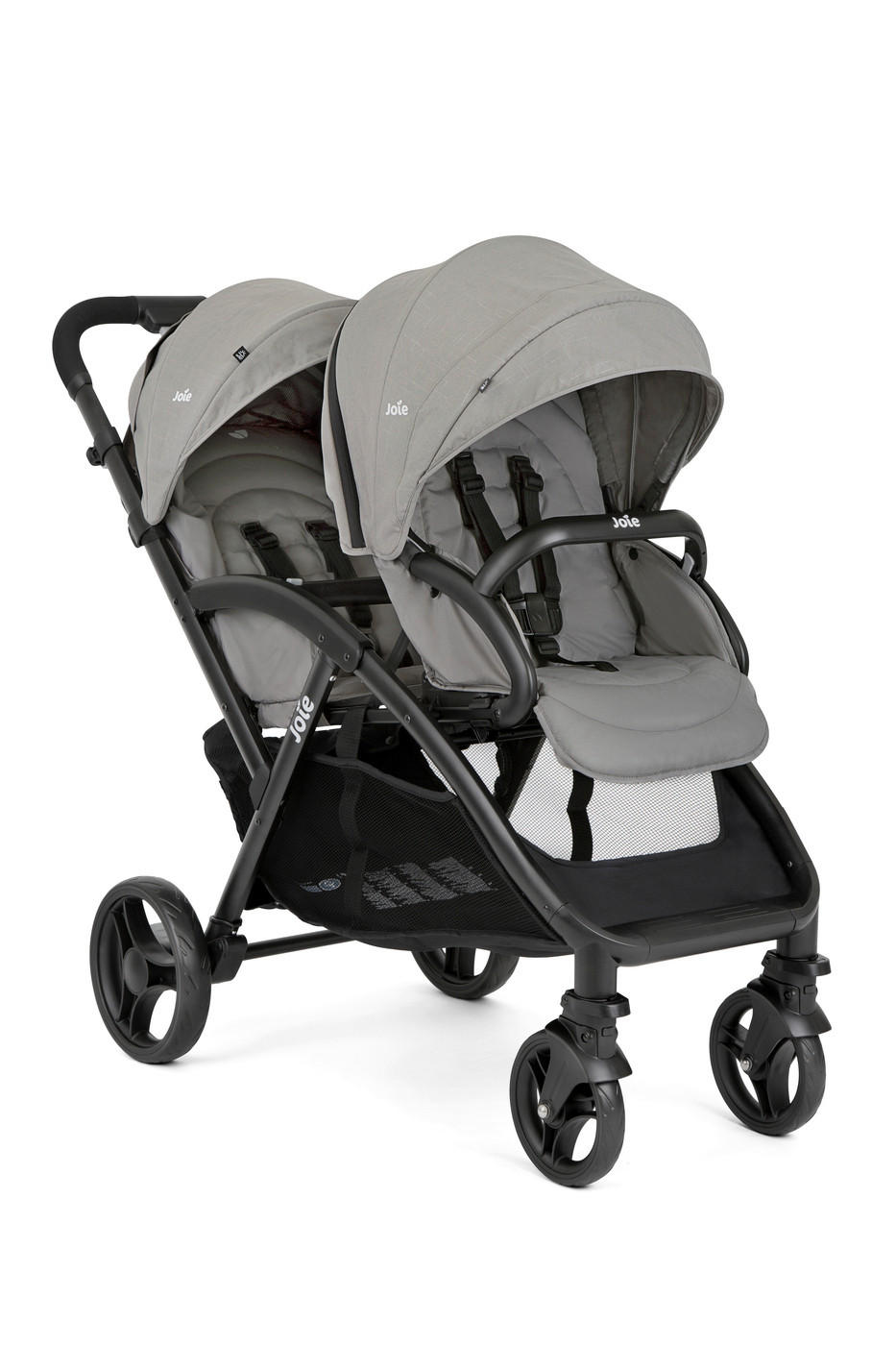 GESCHWISTERWAGEN Evalite Duo  - Hellgrau/Schwarz, Basics, Textil/Metall (56/101,5/104cm) - Joie