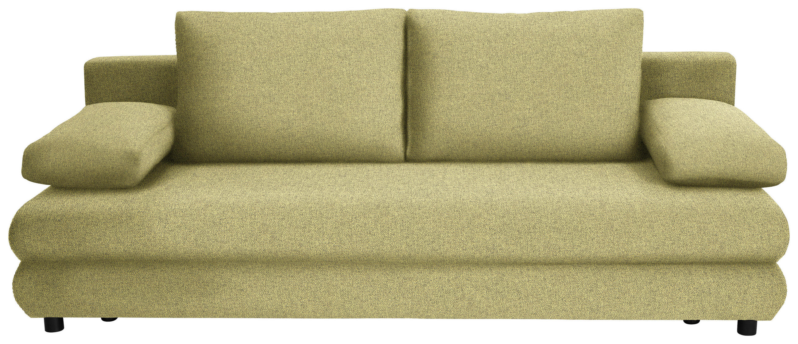SCHLAFSOFA Webstoff Grün  - Schwarz/Grün, Design, Kunststoff/Textil (197/77/81cm) - home24