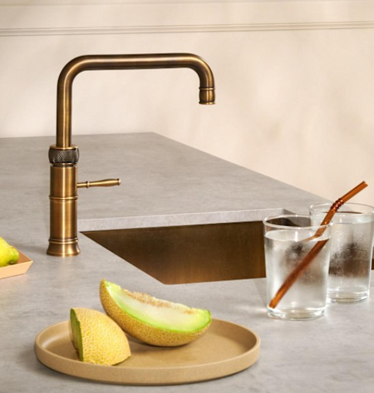 KÜCHENARMATUR Classic Fusion Square  - Messingfarben, Basics, Metall (5/29,1/25,1cm) - Quooker