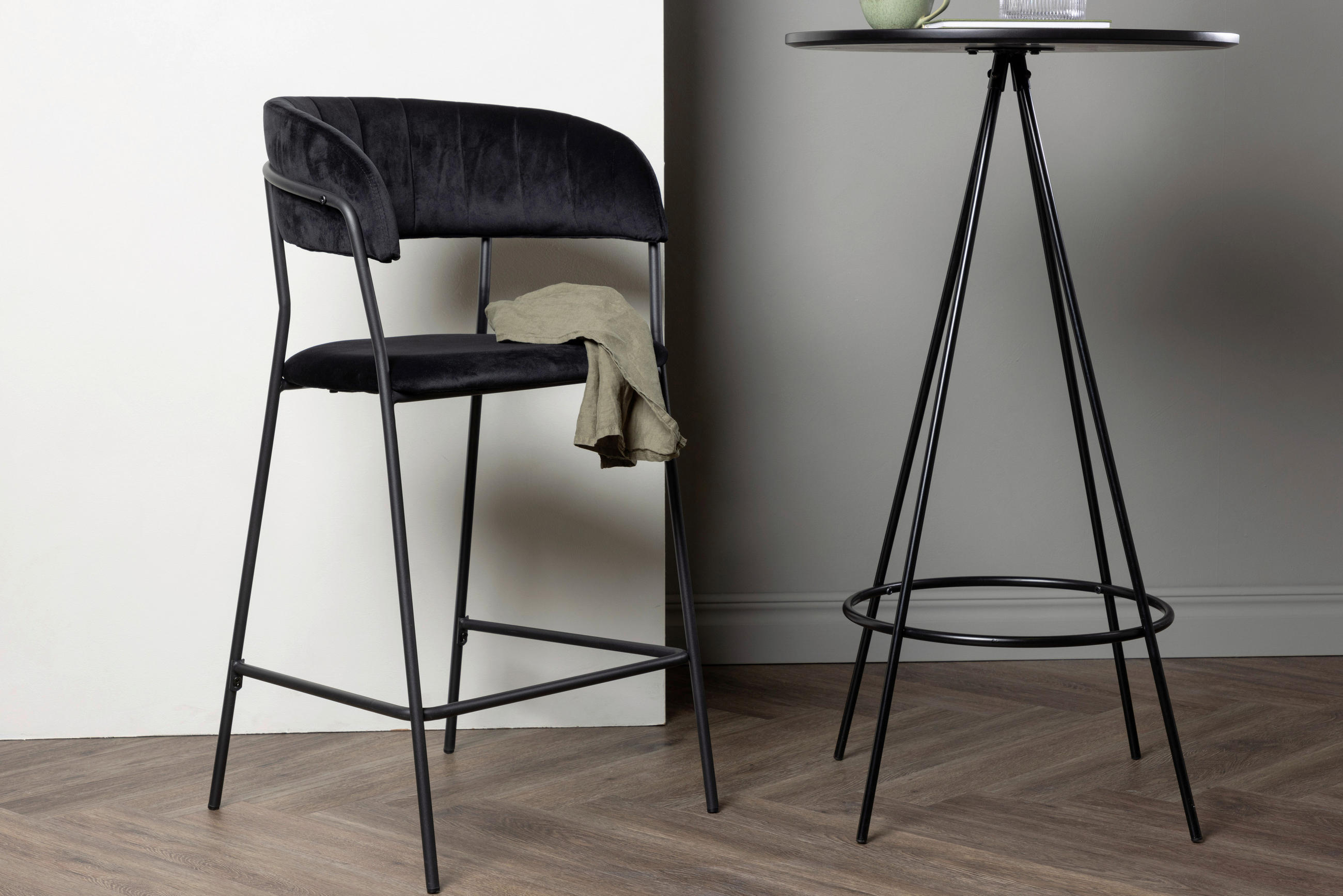 BARPALL SET i svart  - svart, Design, metall/textil (53/97/49cm) - Livetastic