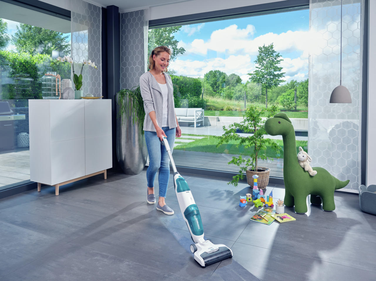REGULUS AQUA POWERVAC  - Türkis/Weiß, Basics, Kunststoff (27/115/24cm) - Leifheit