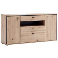SIDEBOARD Skopje  in 183/92/45 cm  - Eichefarben/Anthrazit, Design, Holzwerkstoff/Metall (183/92/45cm) - MID.YOU