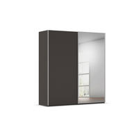 SCHWEBETÜRENSCHRANK 201/223/69 cm,  in Graphitfarben, Alufarben, 2 Tür(en)  - Alufarben/Graphitfarben, Basics, Glas/Holzwerkstoff (201/223/69cm) - Rauch Möbel
