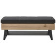 GARDEROBENBANK  in 118/48,5/41 cm  - Eichefarben/Anthrazit, Design, Holz/Textil (118/48,5/41cm) - Johann Jakob