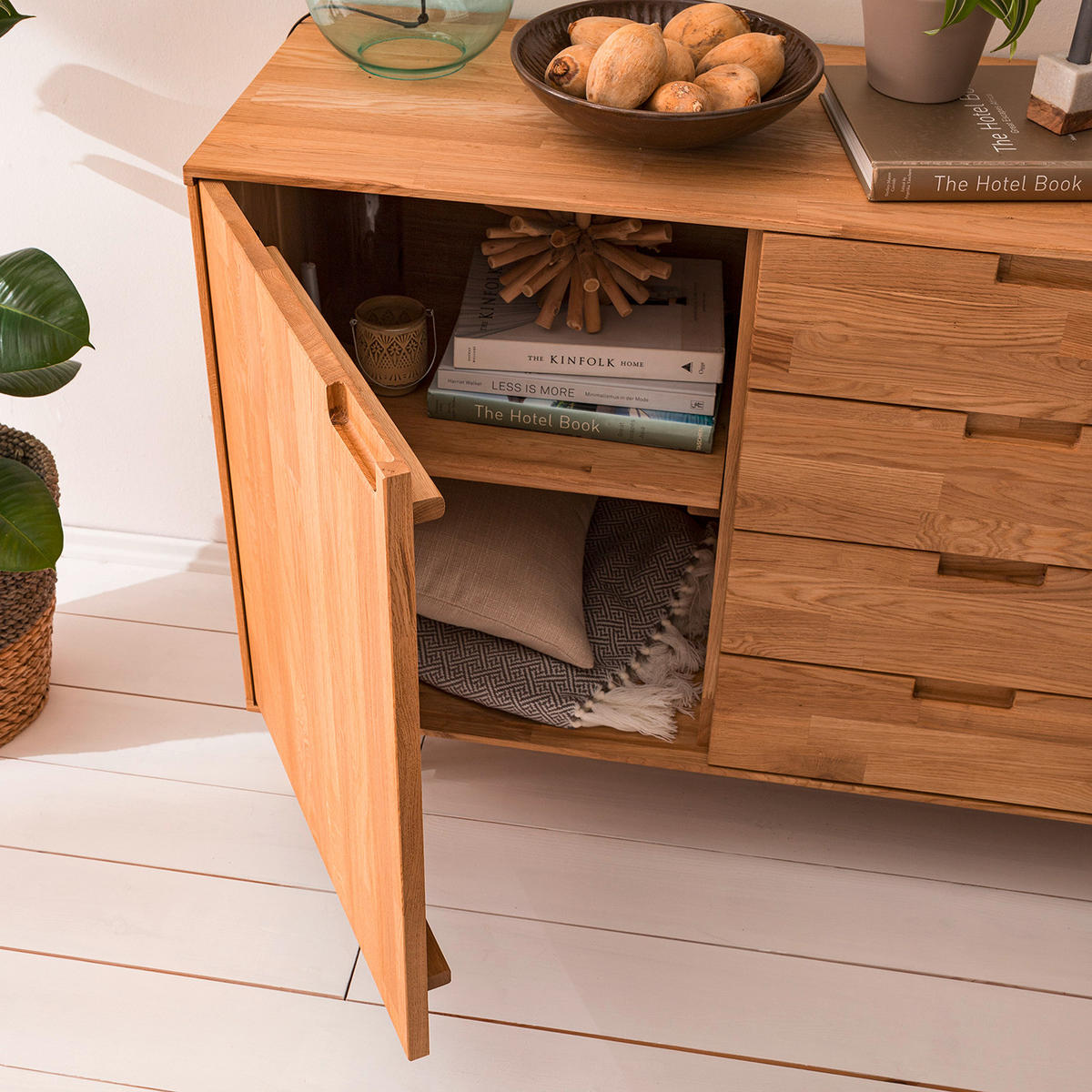 SIDEBOARD Wildeiche  160/89,1/40 cm  - Wildeiche, Natur, Holz (160/89,1/40cm) - home24