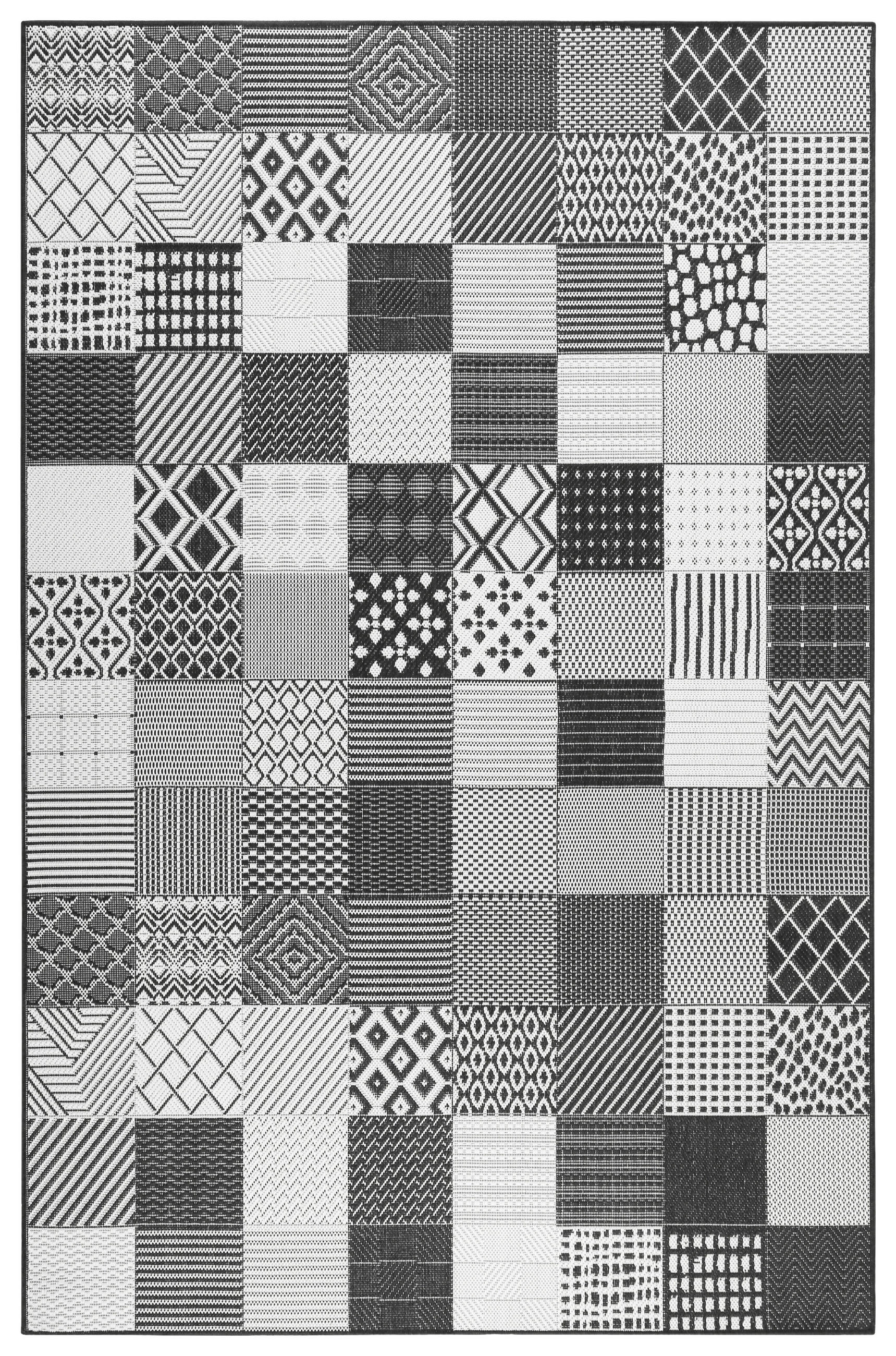 OUTDOORTEPPICH 133/200 cm Esprit Schwarz, Weiß  - Schwarz/Weiß, KONVENTIONELL, Textil (133/200cm) - Esprit