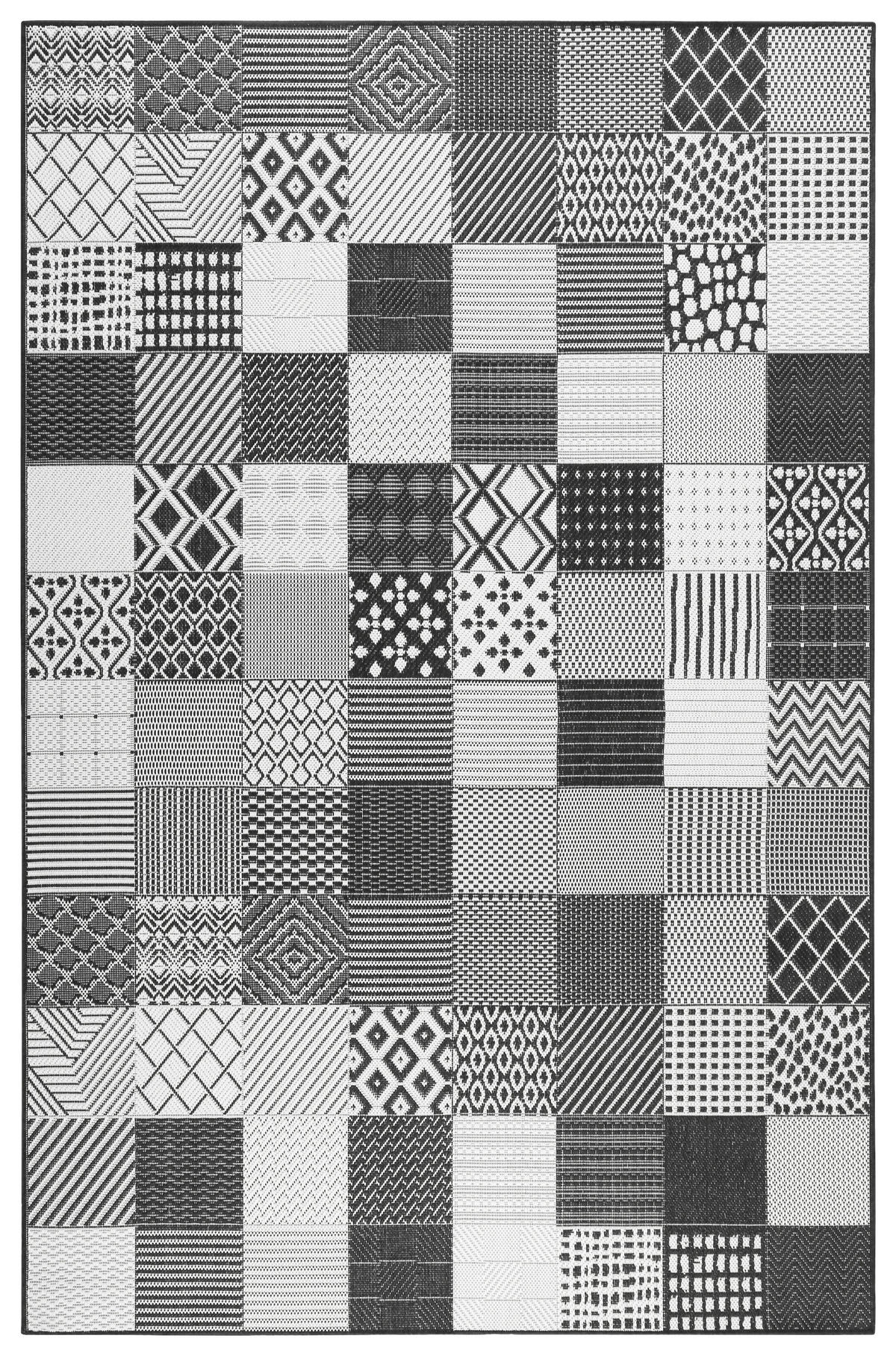 OUTDOORTEPPICH 133/200 cm Esprit Schwarz, Weiß  - Schwarz/Weiß, KONVENTIONELL, Textil (133/200cm) - Esprit