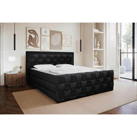 BOXSPRINGBETT 140/200 cm  in Schwarz  - Schwarz, MODERN, Textil (140/200cm) - Livetastic
