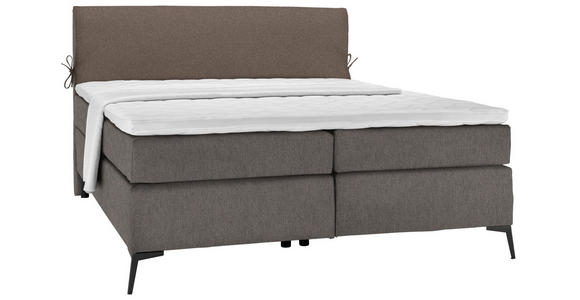 BOXSPRINGBETT 180/200 cm  in Braun, Grau  - Schwarz/Braun, Design, Textil/Metall (180/200cm) - Hom`in