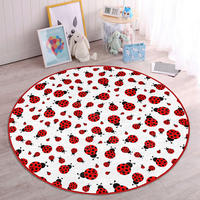 KINDERTEPPICH  Wohnzimmer 150/150 cm Rot, Schwarz, Weiß rund  - Rot/Schwarz, Basics, Textil (150/150cm)