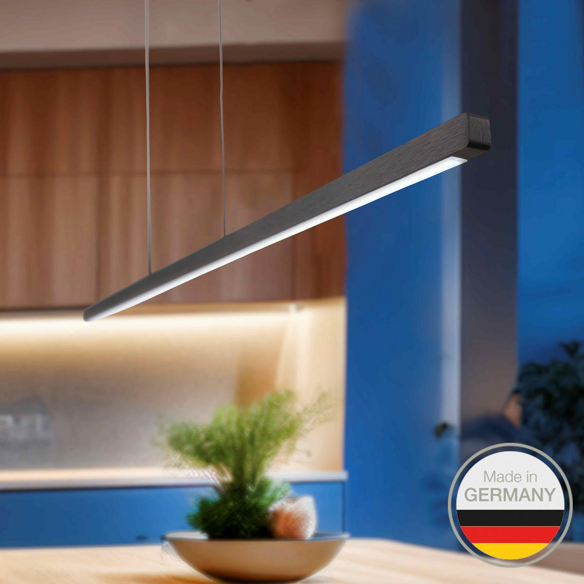 LED-HÄNGELEUCHTE Pendelleuchte 18/18 Down Gestensteuerung 118/1,8/1,8 cm   - Schwarz, Design, Metall (118/1,8/1,8cm) - Ambiente