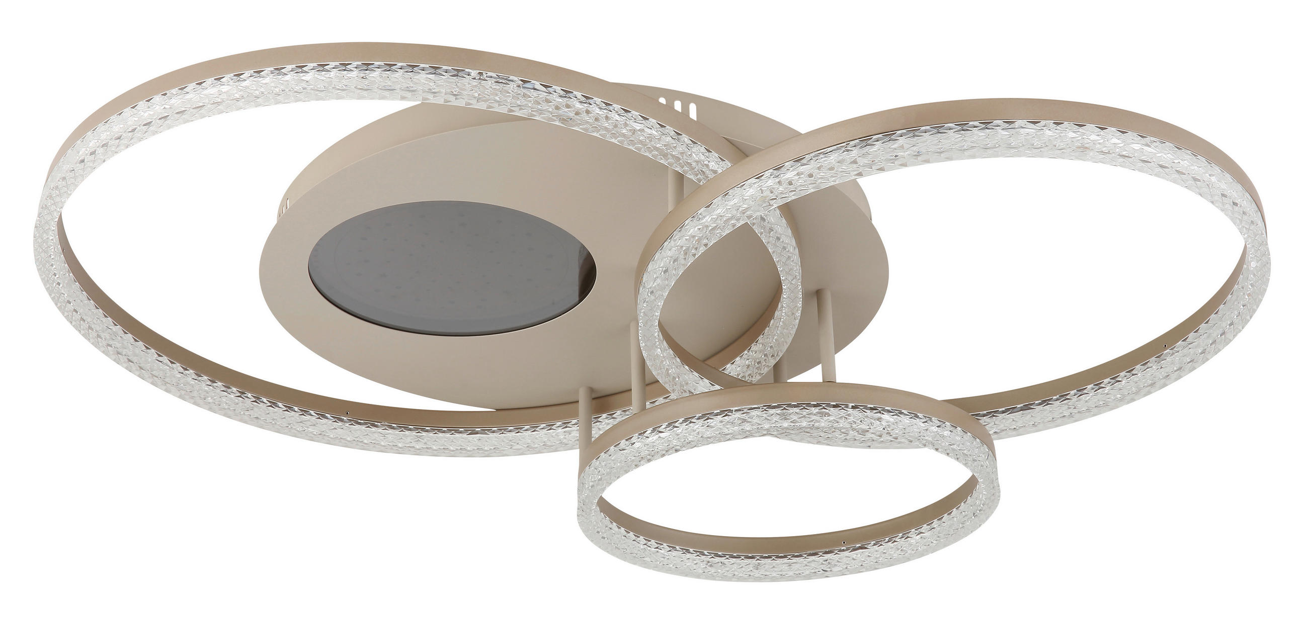 LED-DECKENLEUCHTE Sanford 78/60/14 cm  - Sandfarben/Klar, Design, Kunststoff/Metall (78/60/14cm) - Globo
