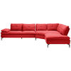 ECKSOFA in Flachgewebe Hellrot  - Hellrot/Schwarz, Design, Textil/Metall (344/271cm) - Chilliano