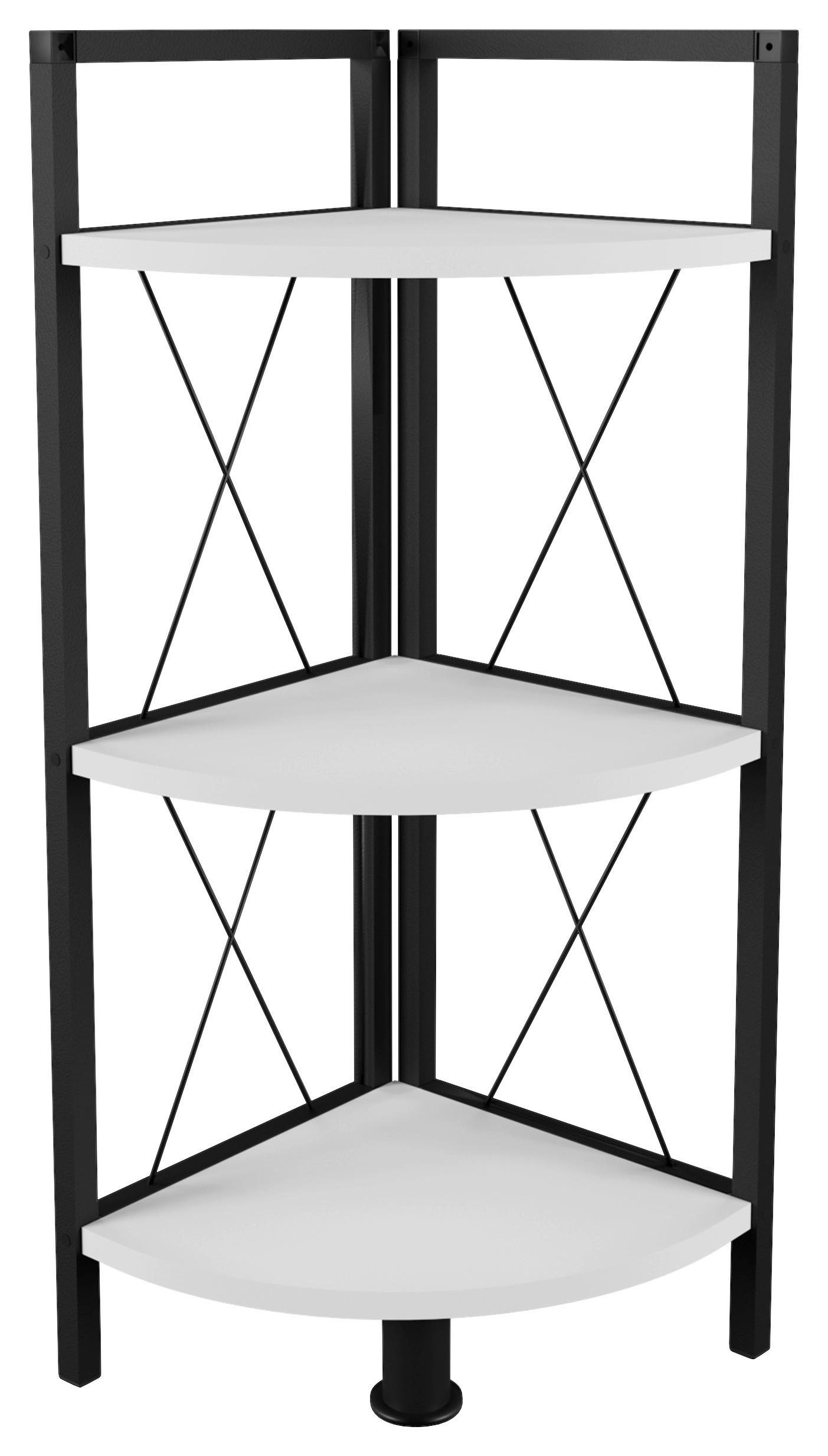 ECKREGAL - Schwarz/Weiß, Design, Holzwerkstoff/Metall (34/87/34cm) - MID.YOU