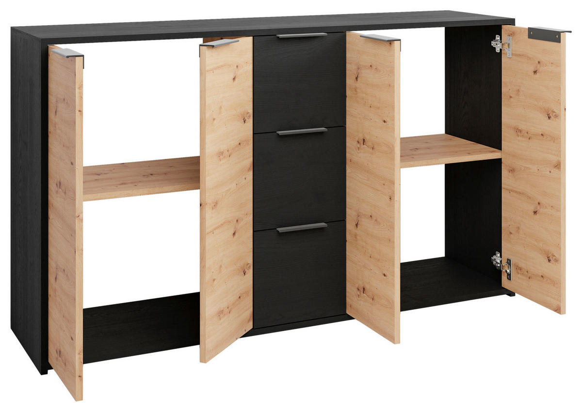 SIDEBOARD  in 139/80/39 cm  - Anthrazit/Schwarz, Design, Holzwerkstoff/Kunststoff (139/80/39cm) - MID.YOU