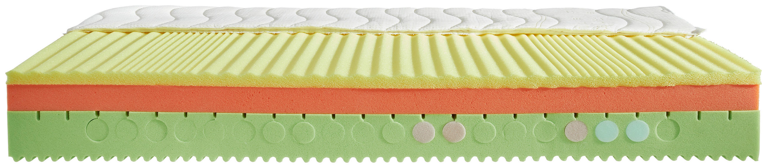 KALTSCHAUMMATRATZE 90/200 cm Höhe ca. 22,5 cm  - Creme/Weiß, Basics, Textil (90/200cm) - Physiosleep