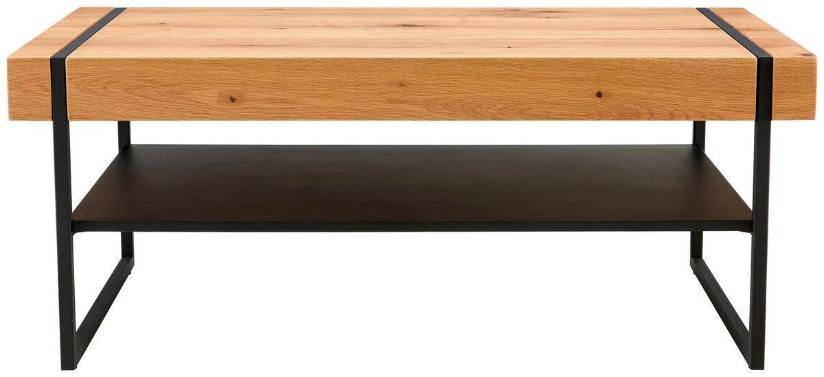 KLUBSKA MIZA, naravne barve, črna  - črna/naravne barve, Design, kovina/les (110/45/59cm) - Livetastic