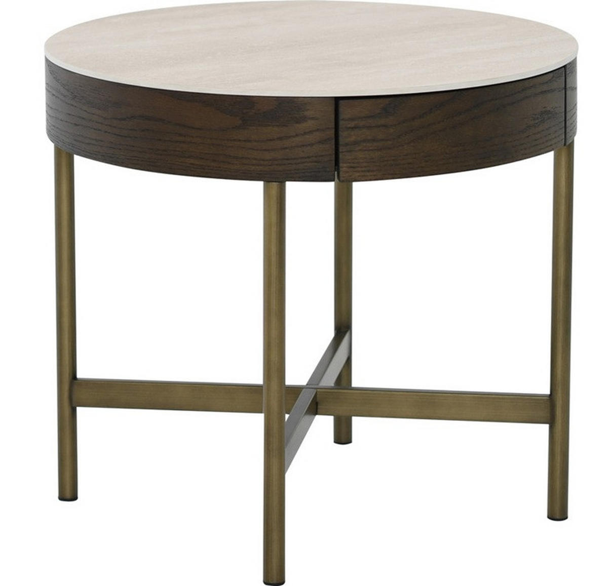 SOFFBORD i trä, metall, sten, keramik 55/55/50 cm  - bronsfärgad/sandfärgad, Design, metall/trä (55/55/50cm) - Best Price