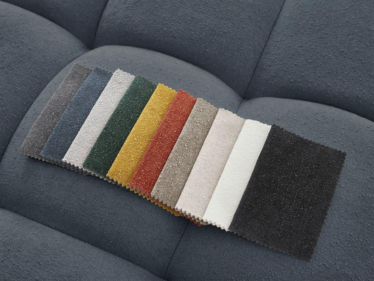 ECKSOFA Ottomane rechts  EVEREST Dunkelblau Struktur  - Schwarz/Dunkelblau, MODERN, Kunststoff/Textil (352/210cm)
