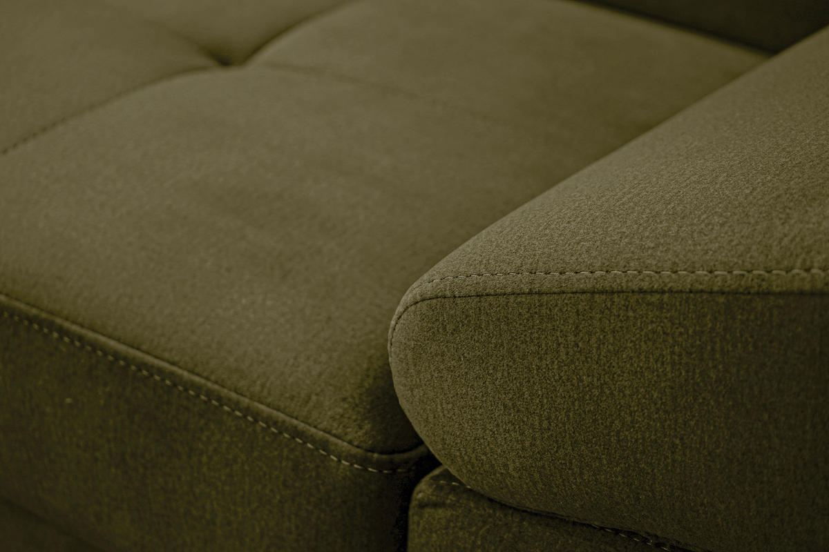 ECKSOFA Grün Webstoff Bettkasten, Schlaffunktion, Rücken echt, Armteilverstellung, Kopfteilverstellung  - Chromfarben/Grün, MODERN, Textil/Metall (205/278cm) - Stylife
