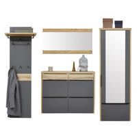 GARDEROBE 4-teilig  in 270/200/32 cm  - Eichefarben/Grau, Design, Holz/Holzwerkstoff (270/200/32cm) - Dieter Knoll