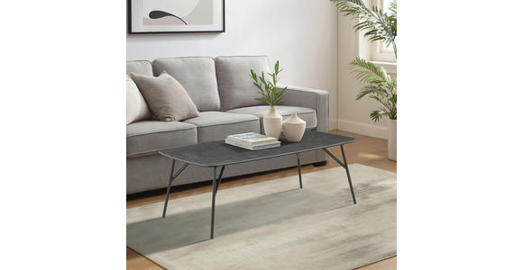 COUCHTISCH in Metall, Glas, Keramik 110/60/40 cm  - Schwarz/Grau, Basics, Glas/Keramik (110/60/40cm) - Xora