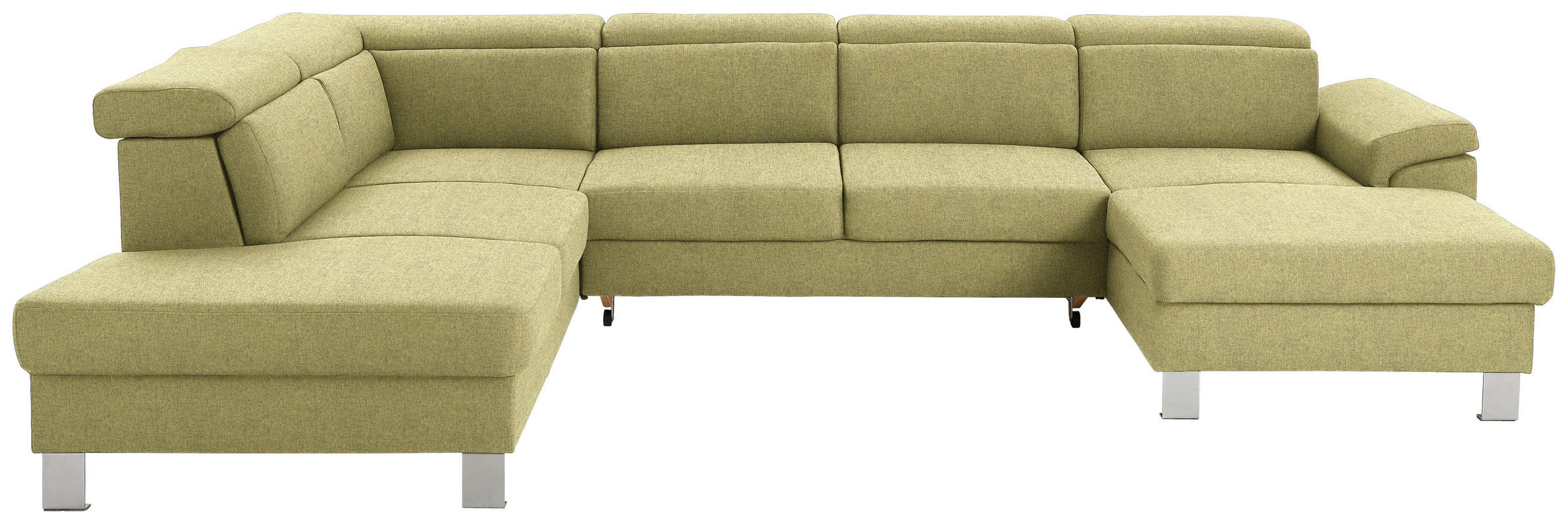 WOHNLANDSCHAFT in Webstoff Grün  - Silberfarben/Grün, Design, Textil/Metall (226/320/168cm) - Xora
