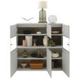 HIGHBOARD Hellgrau  121,9/121,5/45,2 cm  - Hellgrau/Schwarz, Design, Glas/Keramik (121,9/121,5/45,2cm) - Dieter Knoll