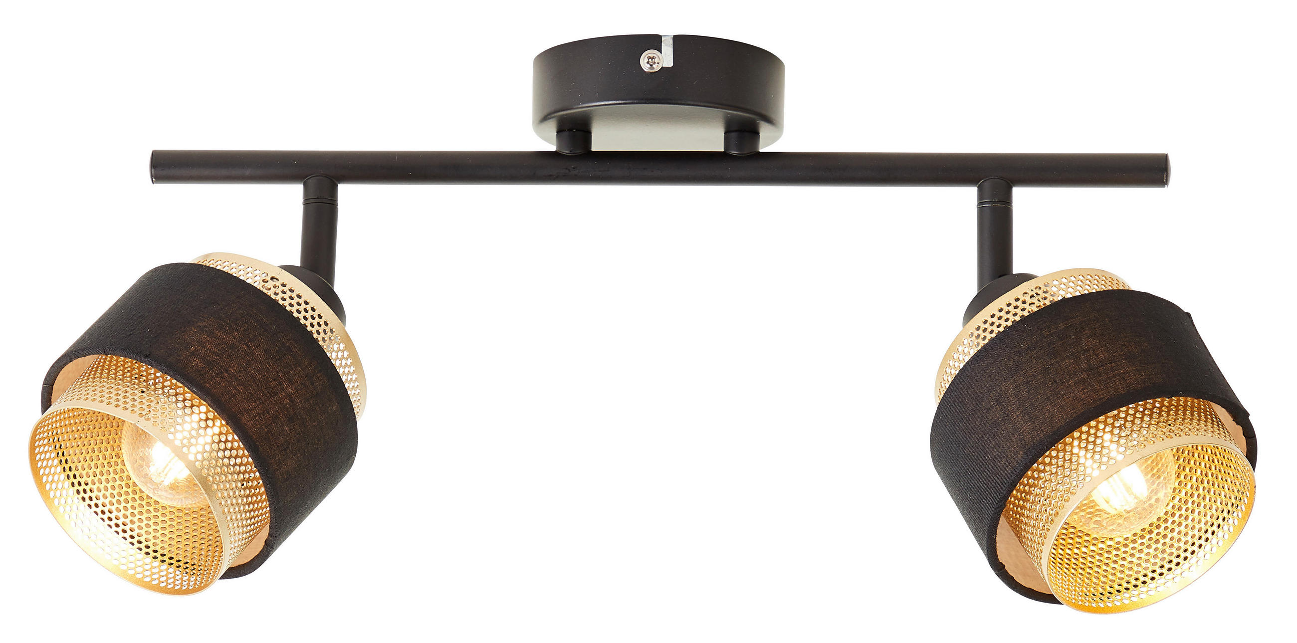 DECKENSTRAHLER - Goldfarben/Schwarz, Basics, Textil/Metall (50,3/10/16,9cm) - Brilliant