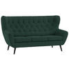 3-SITZER-SOFA in Cord Grün  - Schwarz/Grün, Design, Holz/Textil (187/101/95cm) - Stylife