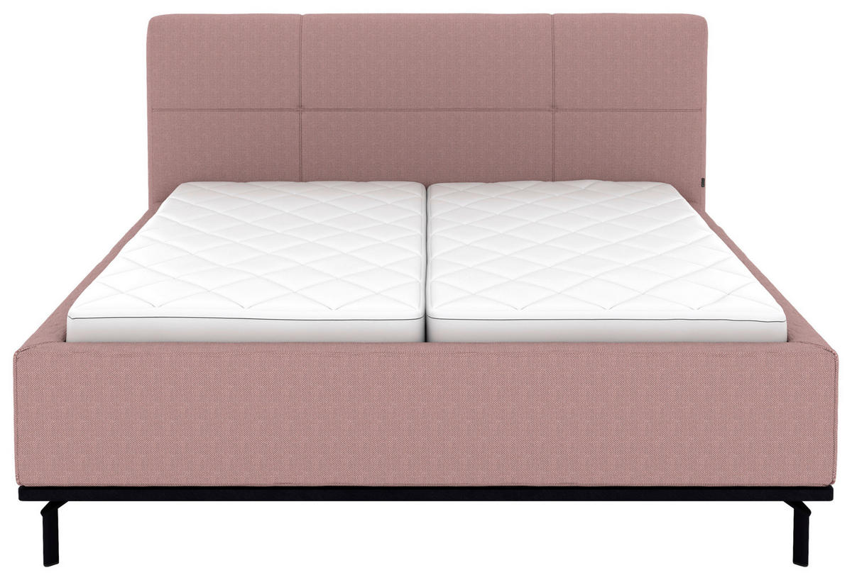 POLSTERBETT Matratze, Lattenrost, Bettkasten 180/200 cm  in Altrosa  - Graphitfarben/Altrosa, Design, Holz/Textil (180/200cm) - Musterring