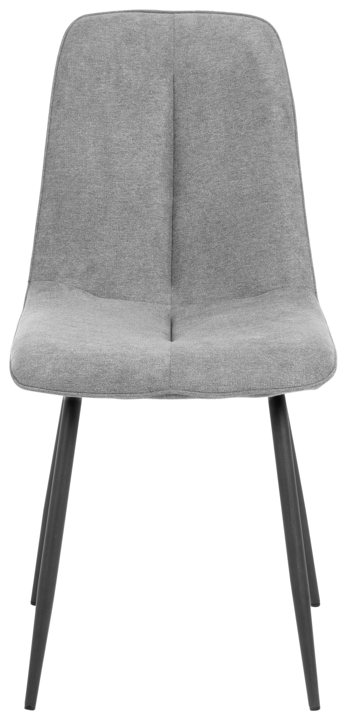 STUHL Webstoff Grau Pappel Sperrholz  - Schwarz/Grau, MODERN, Holz/Textil (47/87/58cm) - P & B