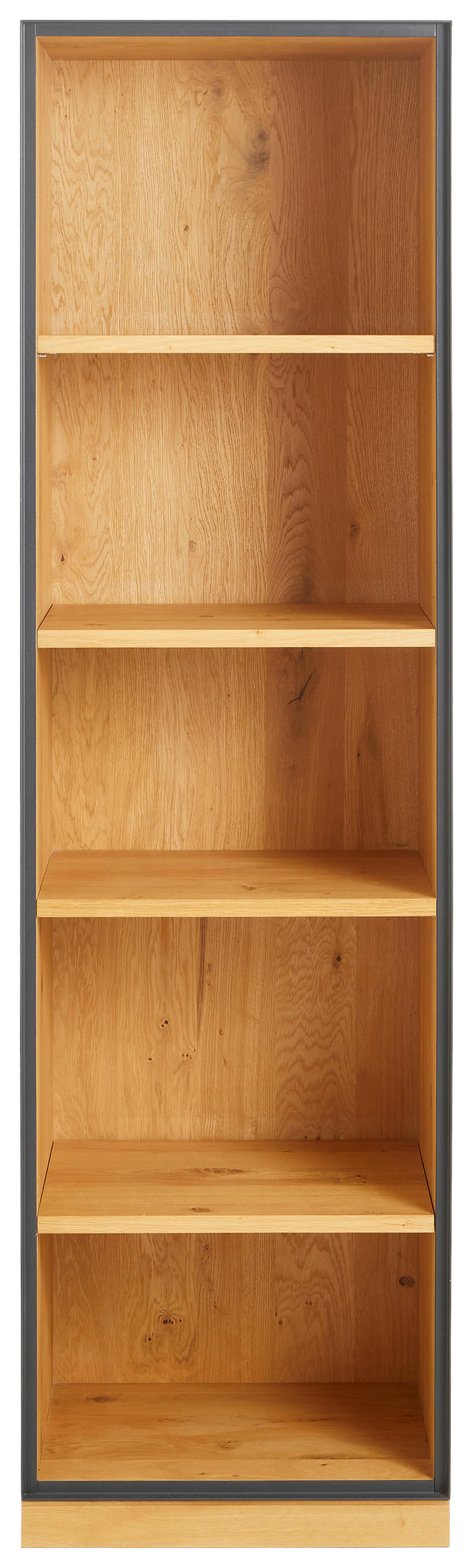 AKTENREGAL Asteiche teilmassiv Eichefarben, Graphitfarben  - Eichefarben/Graphitfarben, Natur, Holz/Holzwerkstoff (55/197/40cm) - Linea Natura