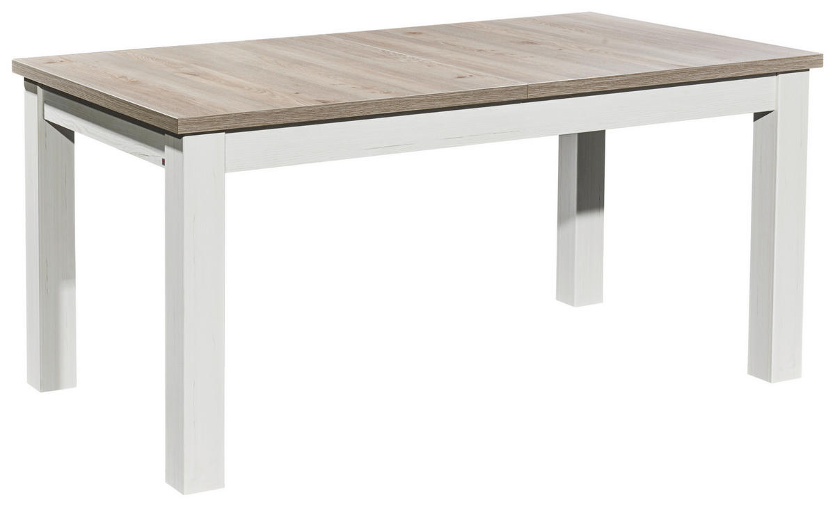 ESSTISCH Weiß, Eichefarben rechteckig  ausziehbar  - Eichefarben/Weiß, Design, Holzwerkstoff (160-240/90/76cm) - SetOne by Musterring