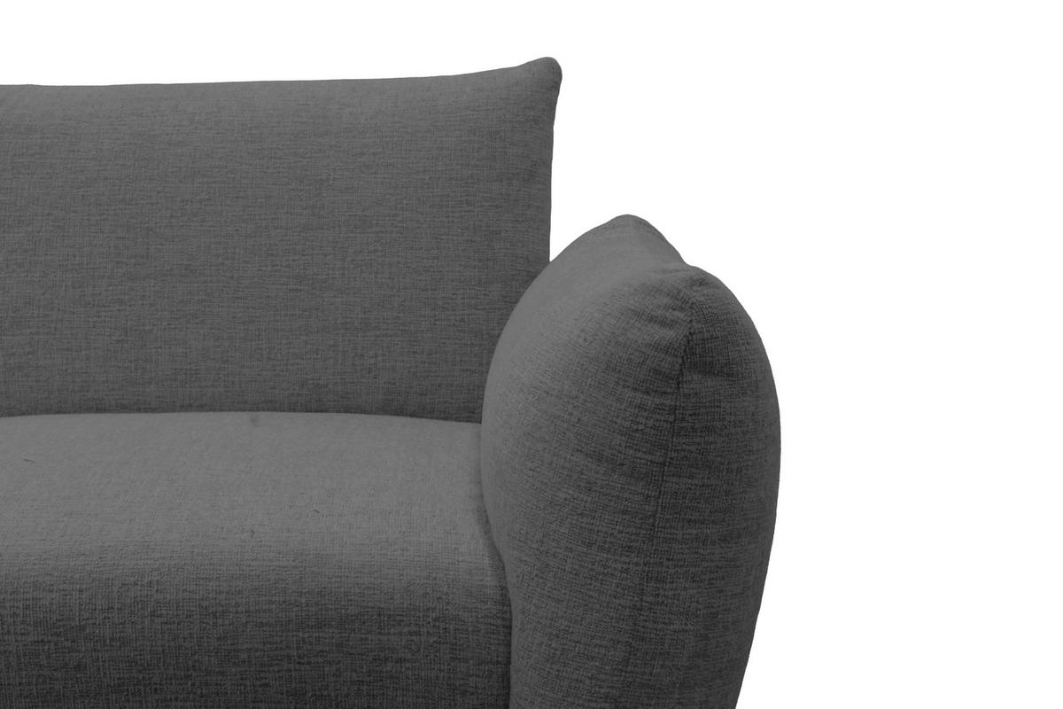ECKSOFA 200 030 Grau Chenille  - Beige/Schwarz, MODERN, Textil/Metall (155/274cm) - Livetastic