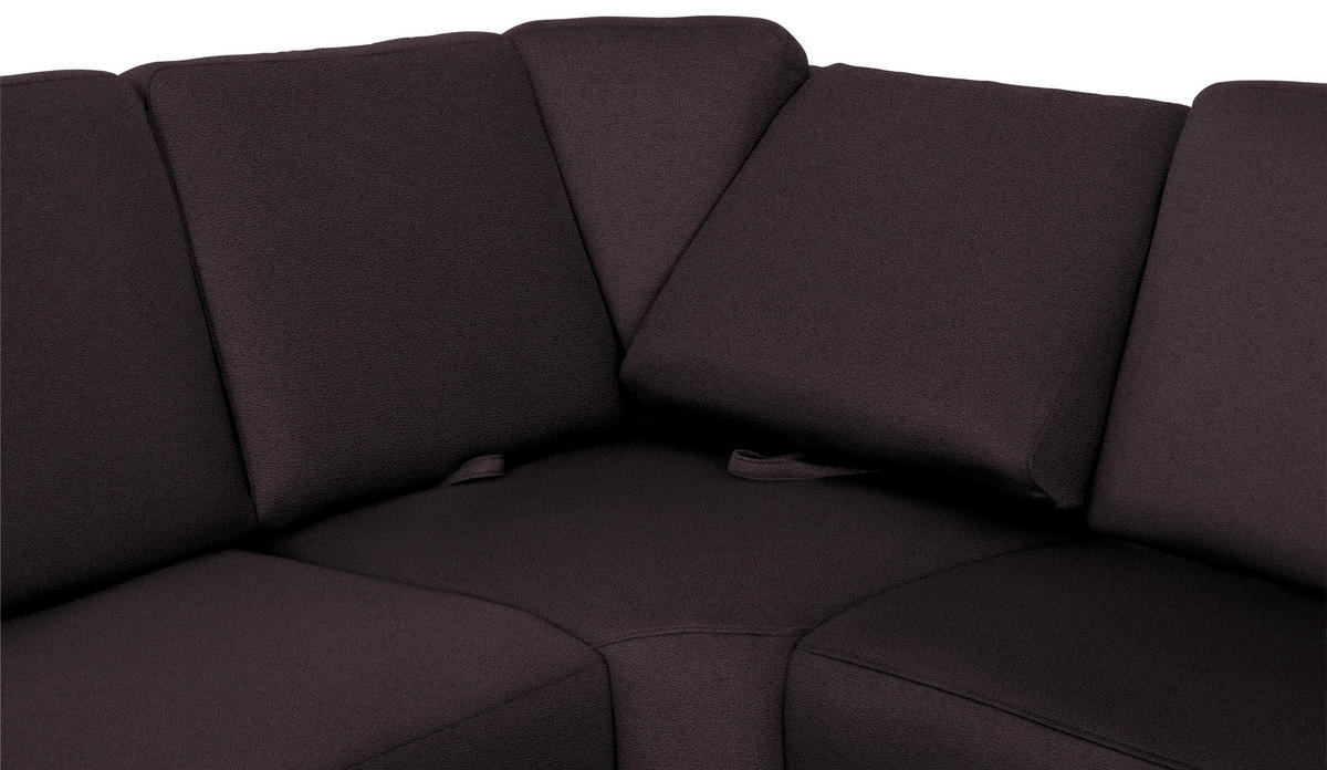 WOHNLANDSCHAFT in Flachgewebe Mokka  - Chromfarben/Mokka, Konventionell, Textil/Metall (240/330/163cm) - Beldomo System