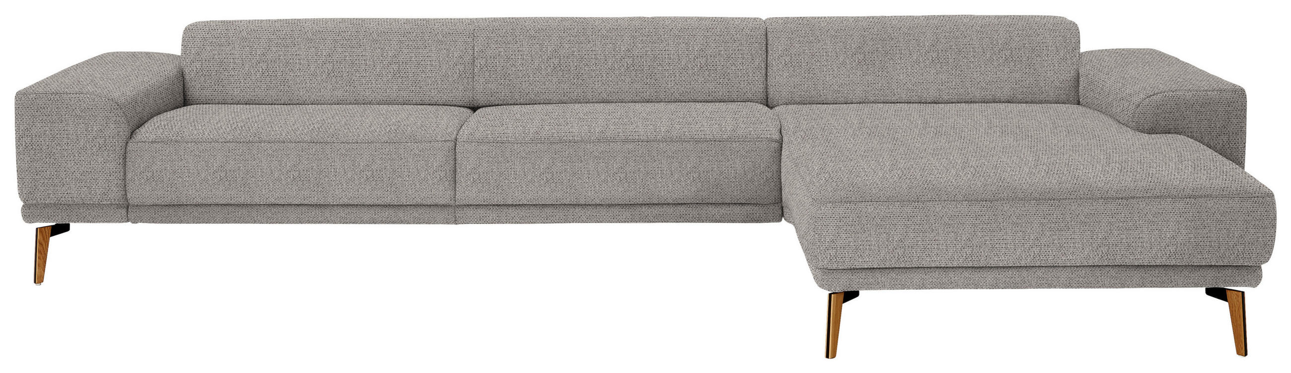 ECKSOFA  in Flachgewebe Braun  334/193 cm  - Wildeiche/Braun, Design, Holz/Textil (334/193cm) - Niels Andersson