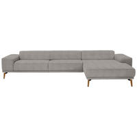 ECKSOFA in Flachgewebe Braun  - Wildeiche/Braun, Design, Holz/Textil (334/193cm) - Niels Andersson