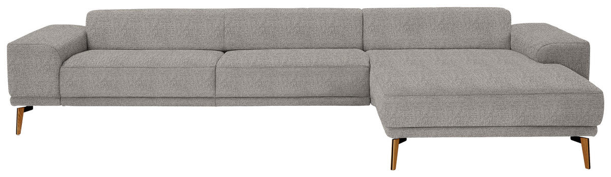 ECKSOFA in Flachgewebe Braun  - Wildeiche/Braun, Design, Holz/Textil (334/193cm) - Niels Andersson