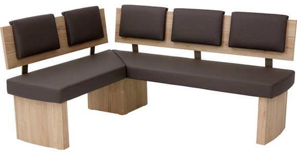 ECKBANK 140/180 cm in Braun, Eichefarben, Sandfarben - Sandfarben/Eichefarben, Natur, Holzwerkstoff/Textil (140/180cm) - Cantus