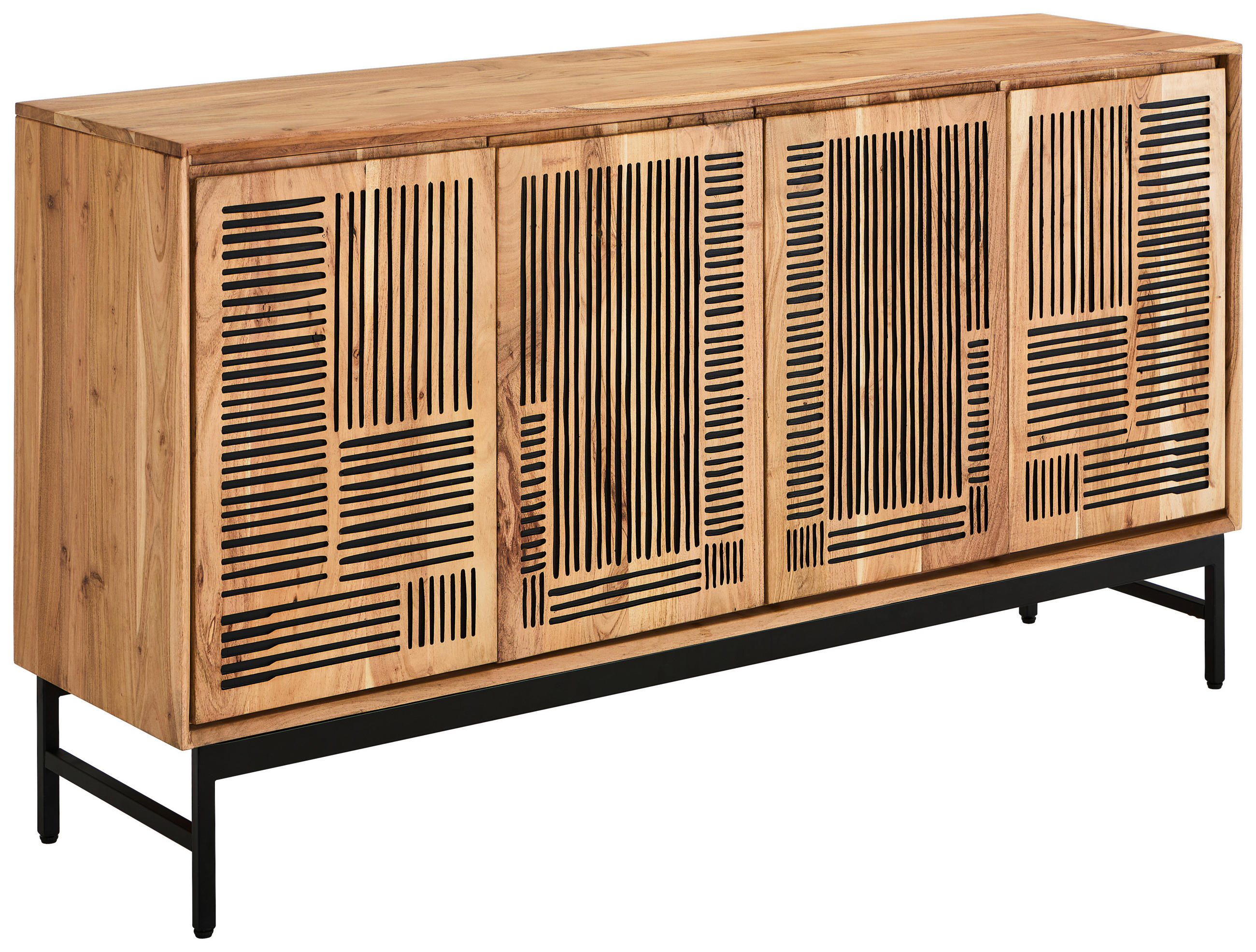 SIDEBOARD  160/85/40 cm  - Schwarz/Akaziefarben, KONVENTIONELL, Holz/Metall (160/85/40cm) - Livetastic